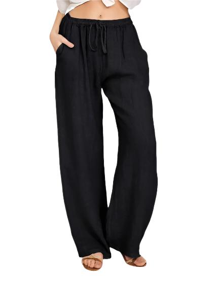 Women's Casual Cotton And Linen Loose Yoga Pants - CLOTHFN