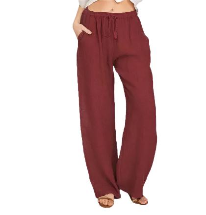 Women's Casual Cotton And Linen Loose Yoga Pants - CLOTHFN