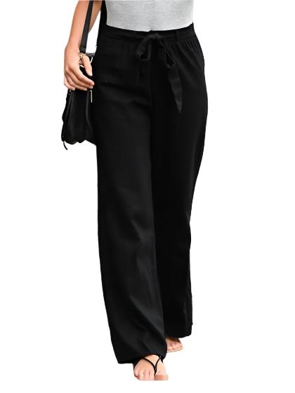 Women's Cotton And Linen Casual Solid Color Pants - CLOTHFN