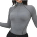 Women's Fashion Long-sleeve Zipper Base All-matching Top - CLOTHFN