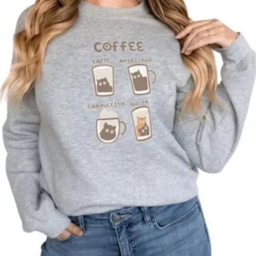 Women's Fashionable Solid Color Printed Long Sleeved Sweatshirt - CLOTHFN