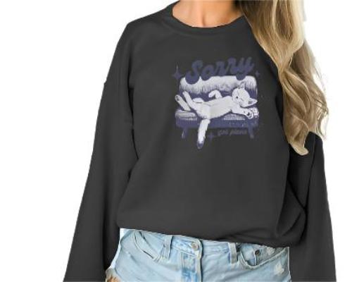 Women's Fashionable Solid Color Printed Long Sleeved Sweatshirt - CLOTHFN