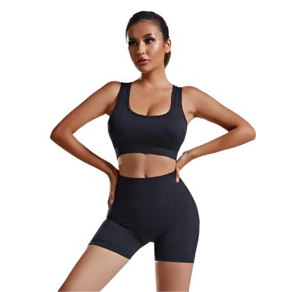 Women's Vest And Shorts Tracksuit Seamless 2pcs Yoga Set - CLOTHFN