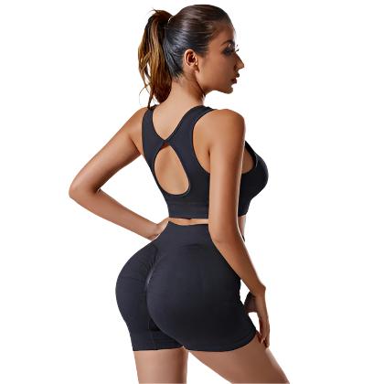 Women's Vest And Shorts Tracksuit Seamless 2pcs Yoga Set - CLOTHFN