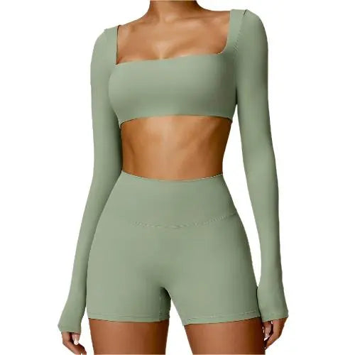 Women's Yoga Wear Tight Long Sleeve - CLOTHFN