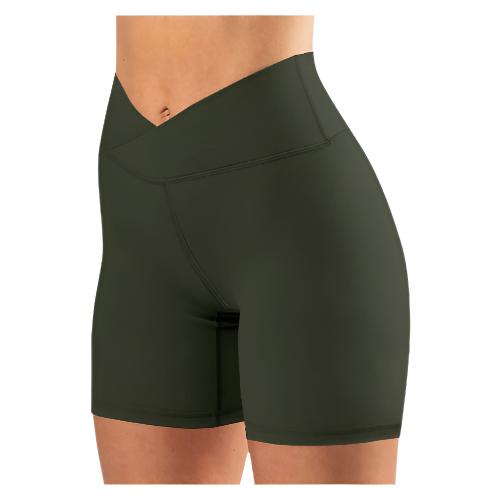 Yoga Fitness Plus Size Leggings Cross-waist Women's Legging Shorts - CLOTHFN