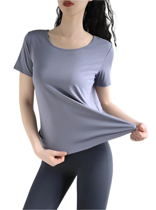 Yoga Gym Clothes Sports Top Women's Short Sleeve - CLOTHFN